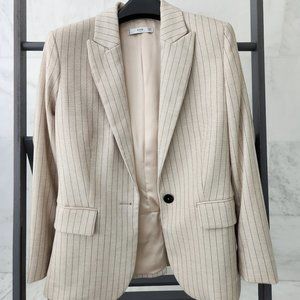 Mango Stripe Blazer, Cream